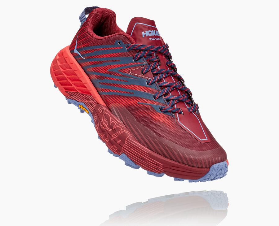 Hoka One One Trailove Tenisky Damske Červené - Speedgoat 4 - 25849-NZUV